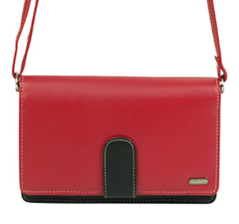 franco bonini leather organised handbag wallet red multi 1021851 00
